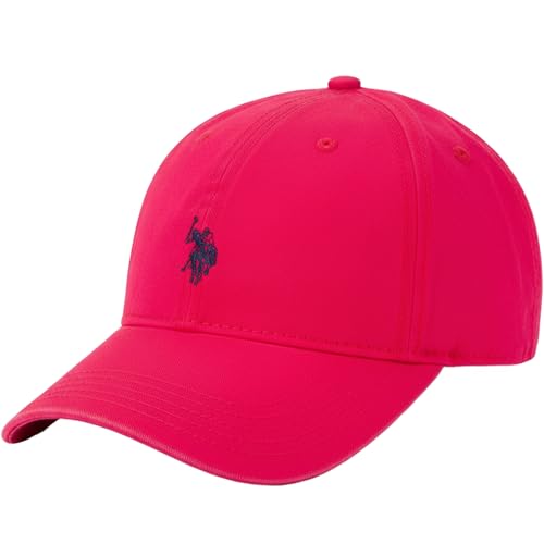 U.S. Polo Assn. Concept One Small Polo Pony Logo Baseball Hat, 100% Cotton, Adjustable Cap, Red