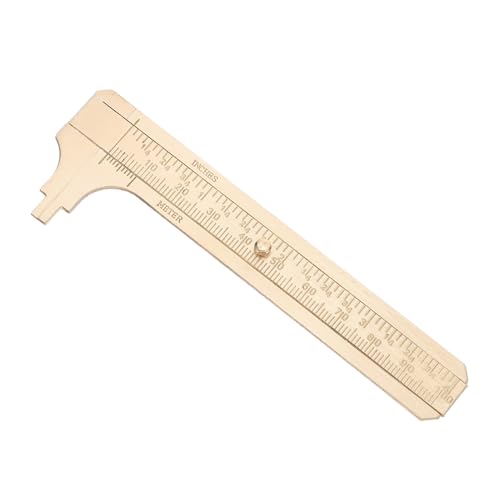 OUNONA in Ottone con Doppia Scala Centimetri Righello Scorrimento Compatto per Misurazioni Precise Gioielli e Piccoli Oggetti Strumento Tascabile Portatile in Ottone