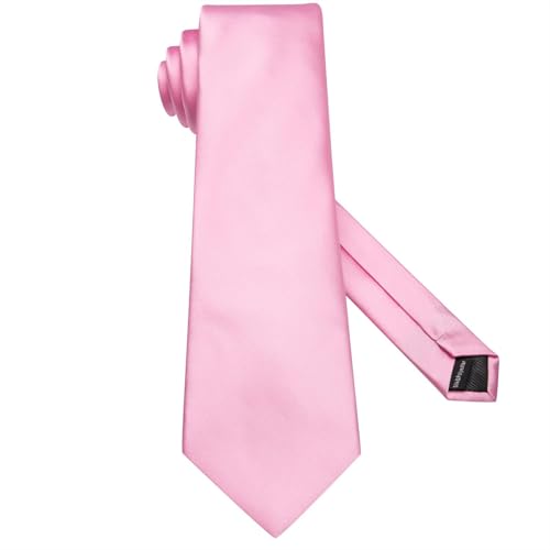 Image of Hi-Tie 5Pcs Mens Solid Color Silk Tie Satin Pretied Bowtie Lapel Pin for Men Handkerchief Cufflink Wedding Gift Box