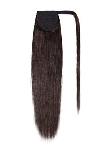 Ponytail Human Hair Extensions 16inch 80g #02 Dark Brown