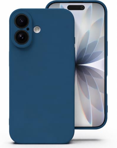 Image of DIZORO Square Microfiber Candy Case Compatible for iPhone 17 Shockproof Slim Back Cover Liquid Silicone Case - Blue