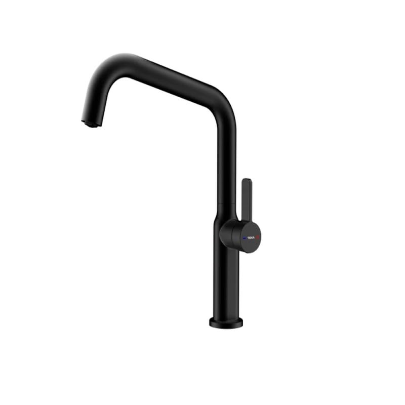 TEKA Grifo Cocina Monomando, Caño Alto Giratorio 360, Aireador Antical Caudal Limitado a 5 l/min Latiguillos Flexibles de 3/8”, Easy Fix OVAL 914