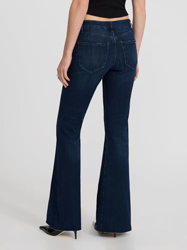 EXPRESS Women’s FlexX Jeans – Mid Rise ’70s Stretch Flare, Waistband Expands 2", Comfortable Sculpt Denim – Dark Denim4