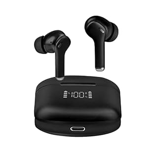 Holiper Draadloze Oordopjes, Bluetooth Headphones with 4 Mics, Draadloze Koptelefoon, ENC Noise Cancelling Wireless Earbudss IPX5 Waterproof Earphones Touch Control Oortjes Draadloos, Black