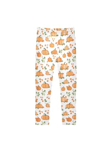 Girls Leggings Orange Pumpkin Harvest Toddler Girls Clothes Toddler Comfortable Bottoms Girl Leggings 3-4T