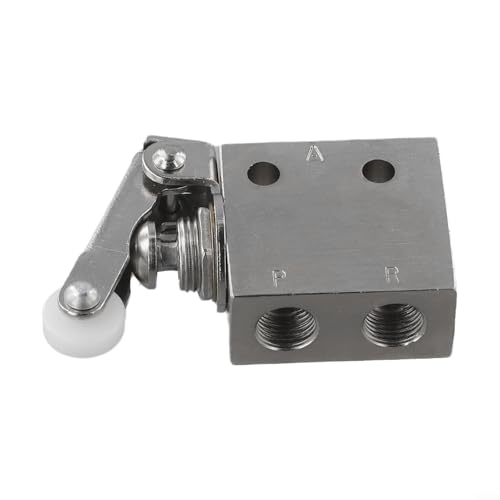 Mechanisches 3-Wege-Ventil mit 2 Positionen für luftpneumatische Systeme, Rollenhebel betätigt TAC2-31 V mit 8,4 mm Anschluss, Legierungskonstruktion (6,1 x 3,3 x 1,6 cm)