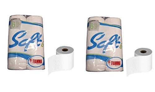 2 x Fiamma Toilet Paper Soft 6 Pack for Chemical Toilets Bulk Pack 12 Rolls