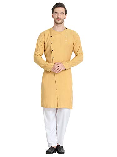 Image of Leriya Fashion Men's Slub Cotton pathan Suit Kurta