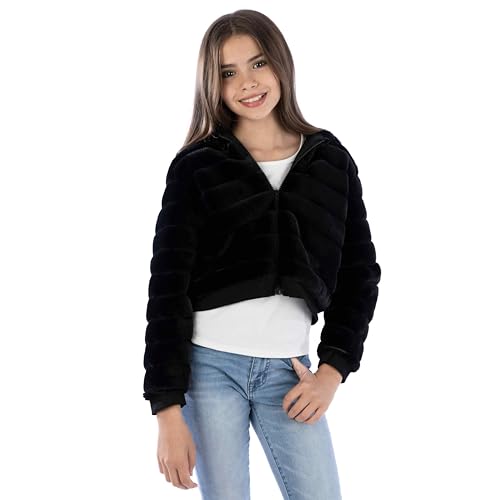 Image of Speechless Girls' Long Sleeve Boxy Faux Fur Jacket