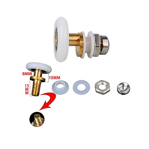 Bjsdkff Shower Door Rollers Glass Bearing Rollers Shower Door Rollers For Bathroom Glass Door Runner Glass Sliding Door Pulleys Replacement Part 4 Pieces (25Mm) #TOP3