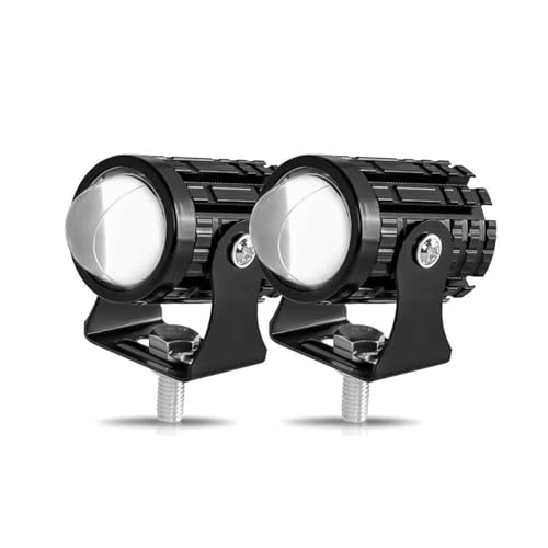 Faro De Motocicleta Barra Antiniebla Auxiliar Conducción Faros Delanteros 12 V 24 V Proyector LED Amarillo Blanco Para Motocicleta(2piece Yellow No Switch)