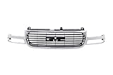 CarPartsDepot Front Chrome Grille Assembly With Black Insert Compatible For GMC Sierra 1500 2500...