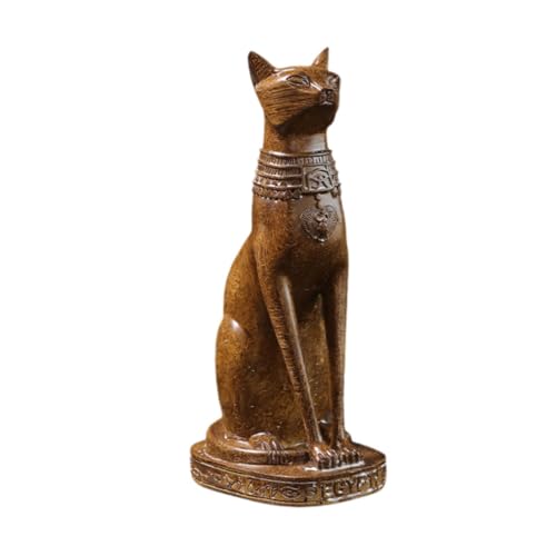 Figurine de chat en résine noire et dorée pour sublimer votre salon