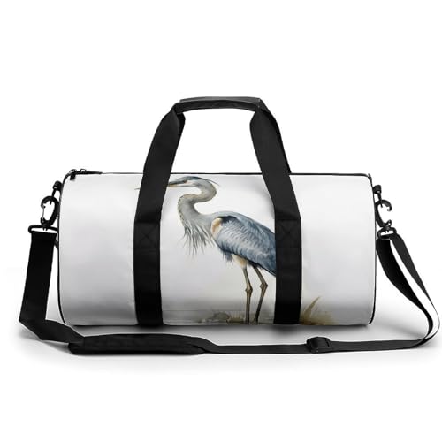 Sac de sport cylindrique au design héron à long bec élégant avec grand volume
