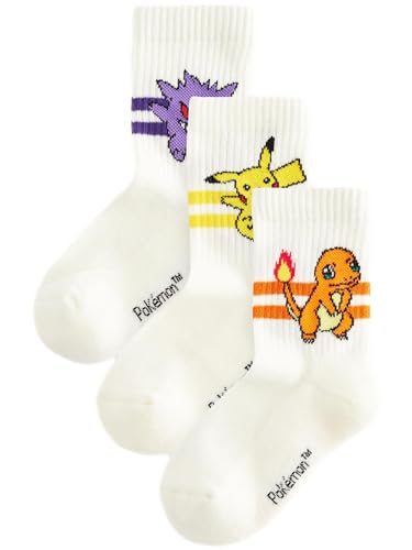 NEXT Niños Pack de 3 pares de calcetines de Pokémon Blanco
