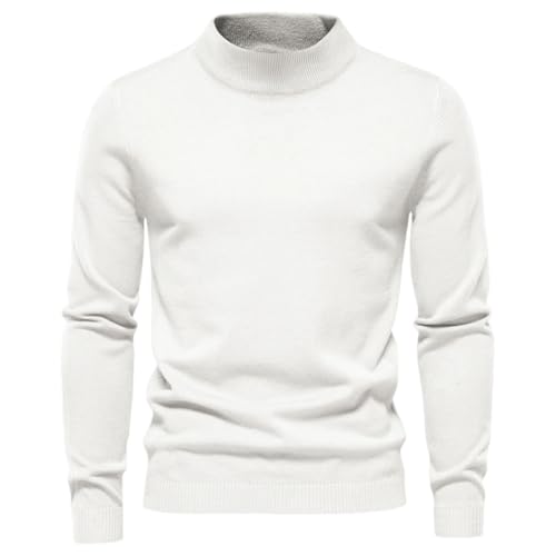Men's Thick Knitted Sweaters Casual Solid Warm Slim Pullover Jumpers