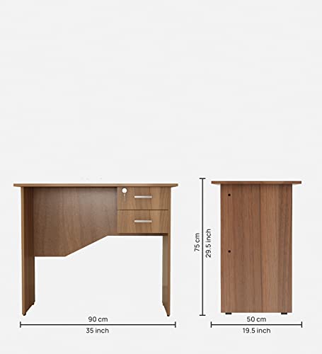 Image of COUCH CULTURE Nappel Study Table | Multi-Purpose Study Table | Computer Table for Students | Office Table with 2 Drawers | Desk for Work from Home | 1 Year Warranty - Leon Teak