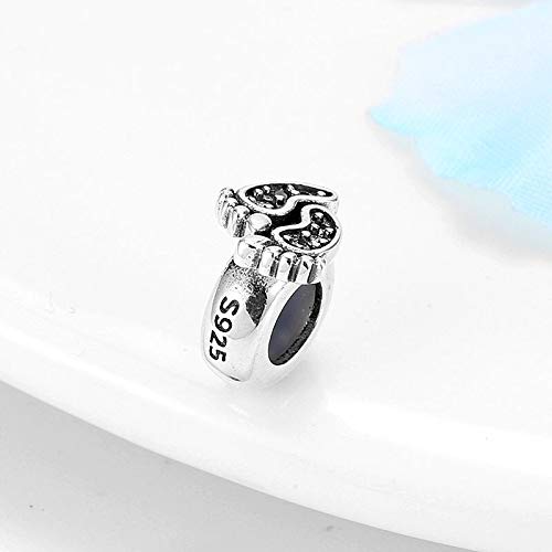 Sparkling Spacer Charm Rubber Stopper Spacer Bead 925 Sterling Silver Clip Charm fit Pandora Style Charm Bracelets (Sparkling Footprint Spacer)3