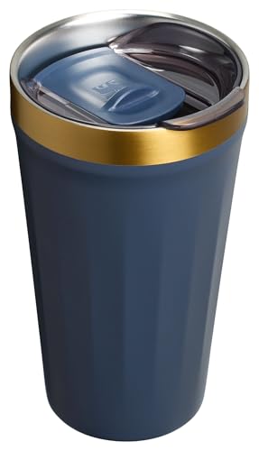 Image of STANLEY Everyday Tumbler 16 oz | Press Fit Drink Through Lid | Beverage, Coffee, and Cocktail Cup | Insulated Stainless Steel Wine Glass | BPA-Free | Twilight Gold PVD