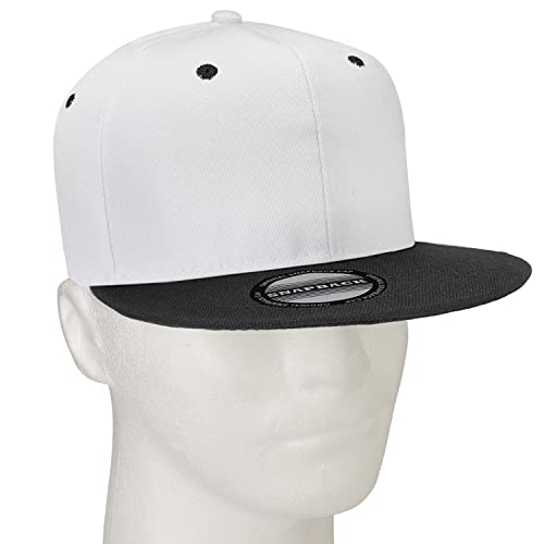 Image of Classic Snapback Hat Cap Hip Hop Style Flat Bill Blank Solid Color Adjustable Size