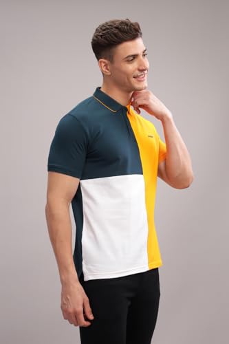 Image of ADRO Men's 100% Cotton Regular Fit Polo T-Shirt