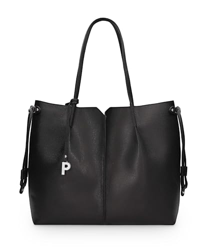 Picard Damen Shopper Onigiri Schwarz | Handtasche Damen Schwarz aus hochwertigem Echtleder mit herausnehmbarer Clutch | elegante Schultertasche mit viel Stauraum | ideal für Business Alltag Freizeit