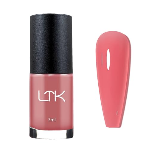 Rose Pink Nail Polish - Dusty Pink Nail Varnish - Quick Dry Nail Varnish - Long Lasting & Chip Resistant Nail Polish - No Need Cure DIY Home Manicure