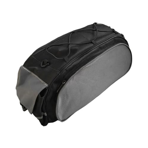 Sac de porte-bagages arrière vélo imperméable gris-noir avec système attache rapide