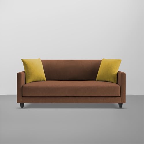 Image of Casaliving Dominic 2 Seater Sofa Set for Living Room (Brown Fabric Sofa) Premium Fabric Sofa
