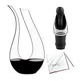 Riedel Amadeo Decanter (Clear) Bundle with Wine Pourer and Large Microfiber Polishing Cloth (3 Items)