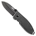 CRKT Squid Folding Pocket Knife: Compact EDC Straight Edge Tactical/Utility Knife with Stainless Steel Blade and Framelock Handle - Black Stonewash 2490KS