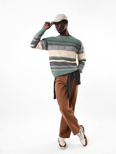 Image of High Star Men Acrylic Knitted Regular fit Round Neck Full Sleeves Sweaters 30