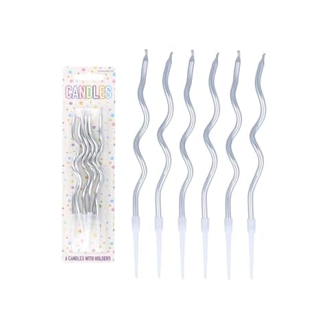 Henbrandt Pack of 6 Metallic Silver Candles Cover
