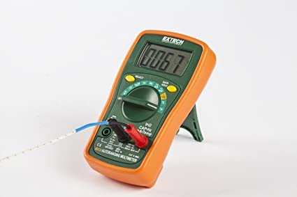 Digital Multimeter For Measuring Voltage (4V, 40V, 400V, 600V) & Current (400Μa, 4000Μa, 40Ma, 200Ma, 10A) For Hvac, Heavy Industries, Home Appliances | Model: Extech Mn36 #TOP2