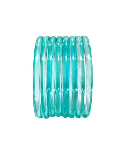 Image of Colorful Jelly Bangles Set of 8 - Transparent Candy Color Stackable Bracelets, Lightweight Fashion Accessories for Women & Girls