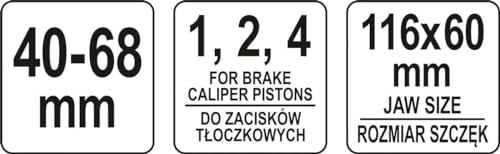 Yato Profi Bremskolben-Rücksteller mit Ratschenfunktion | 40-68mm | 2-Wege-System | für 1-, 2- oder 4-Fach Bremskolben | Bremskolben Zange Knarre Ratsche