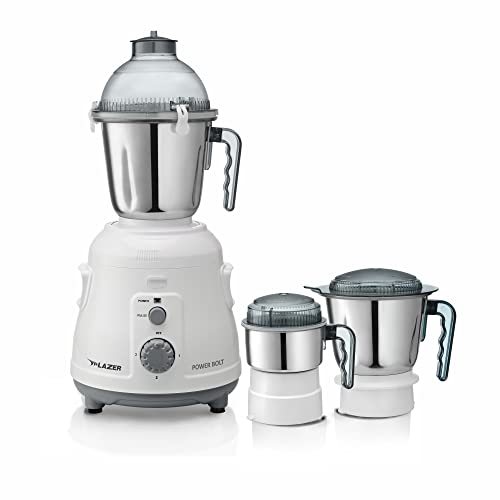 Image of Lazer Power Bolt 3 Jars 950W Mixer Grinder (White)