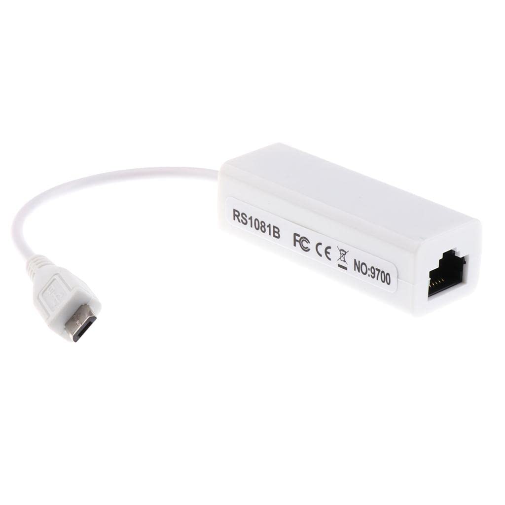 Ubervia Network Interface Cards - Micro USB to RJ45 LAN 10100Mbps Fast Ethernet Network Adapter Card White-image-10