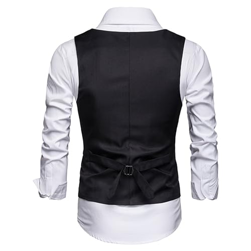 Men's Dress Formal Vest Suit Formal Business Waistcoat Tuxedo V-Ncek Solid for Wedding Vests2