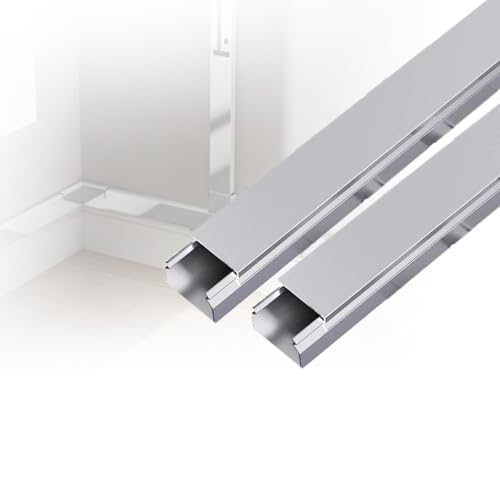 canaleta Cables 1 2 3 Piezas Cubierta Autoadhesiva para Cables, 50 120 150 180 Cm Tapa Protectora De Acero Inoxidable para Sala De Estar/Dormitorio(2 pcs,L W H 150 x 2 x 1CM)