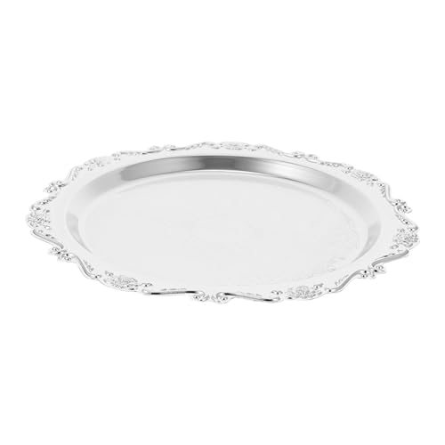MAGICLULU bandeja de pastel bandejas pallet fruit bowl tarteras para tartas matriculas decorativas canasta de frutas frutero titular de la fruta bandeja de frutas Acero inoxidable Silver