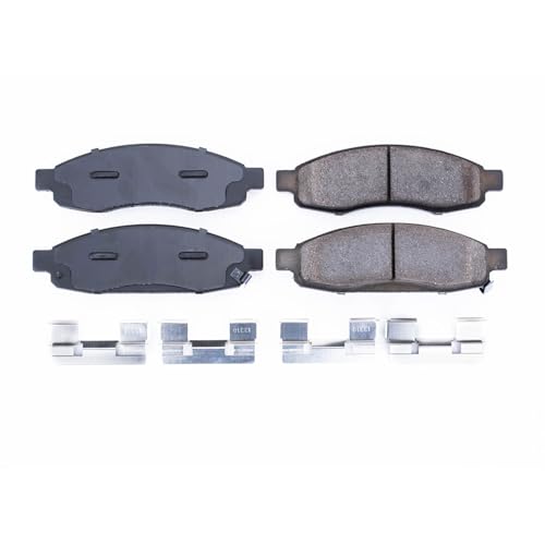 Image of PowerStop Front Brake Pads for Infiniti QX56 2005-06 |Nissan Armada 2005-06 |TITAN 2006-07 - Z17 Ceramic Brake Pads with Installation Hardware, 17-1183