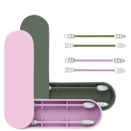 TudoBem Bastoncillos Reutilizables y Lavable - Bastoncillos Ecológicos Silicona - Bastoncillos De Algodón Doble Cabeza - Limpieza de Oídos, Maquillaje De Ojos