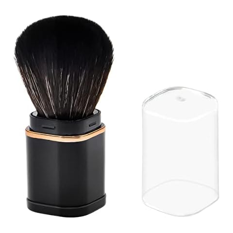 Travel Size Retractable Kabuki Brush - Mini Travel Face Makeup Brush with Cover, Portable Power Blush Brush, Minerals Makeup Flawless Powder Cosmetics Perfect for On The Go Cover