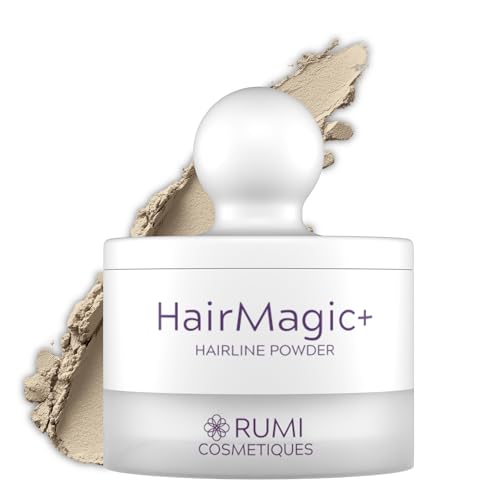 Rumi Cosmetiques HairMagic+ Root Touch Up Powder for Mature Women Instant Gray Hair Coverage & Hairline Filler Water-Resistant Natural Finish with Argan Oil & Vitamin E (Platinum Blonde)