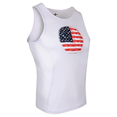 Exxact Sports Baseball/Softball Chest Protector Tank Top | Padded Compression Jersey Shirt (Youth) (Youth Medium, Patriot) Cover
