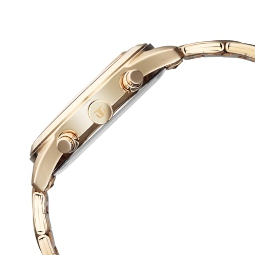 Image of Titan Classique Neo Splash Analog with Cream Dial Carnation Gold Stainless Steel Strap Watch for Men - 1805WM02