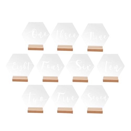 Numéros de table hexagonaux stables et lisibles, parfaits signes pour restaurant et banquet