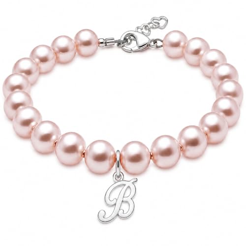 Image of Custom Bracelet Charm Jewelry for Girls Keepsake Baby Gift Initial Letter