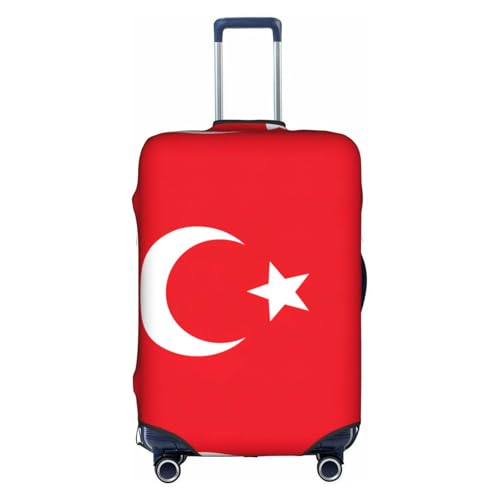 Flag Of Turkey Print Travel Elastic Suitcase Luggage Baggage Cover Protector, Washable And Anti-Scratch